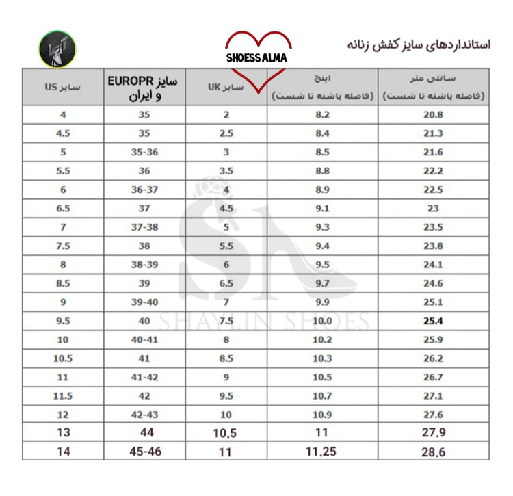 نخوه اندازه گیری سایز کتونی