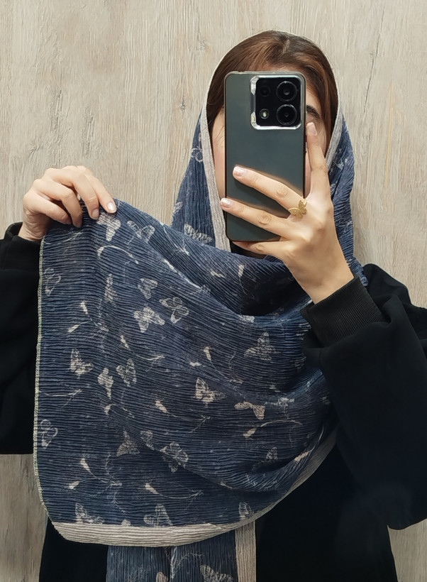 شال سرمه ای مجلسی